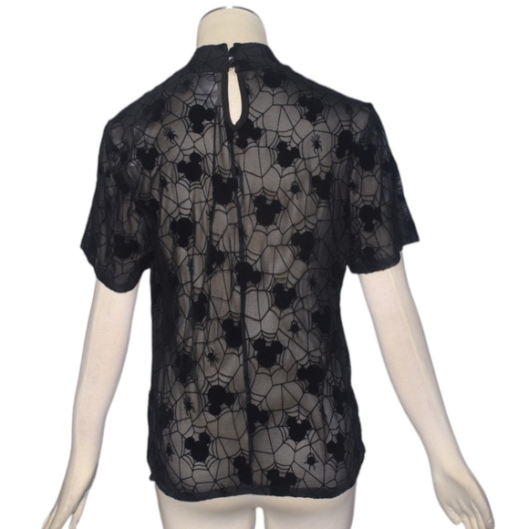 Disney Her Universe Sheer Mesh Top Mickey Mouse Spider Webs Halloween 1X - Picture 3 of 6